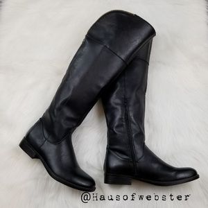 [Mossimo] black faux leather over the knee boots